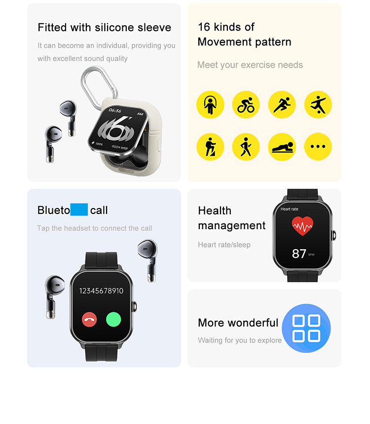 2-in-1 smart watch, Smartwatch with earbuds, D8pro smartwatch, NFC Smartwatch, D8 Pro smart watch, 2 in 1 smart watch, Smartwatch with Earphone, health watch D8 Pro, D8 pro watch with earphones